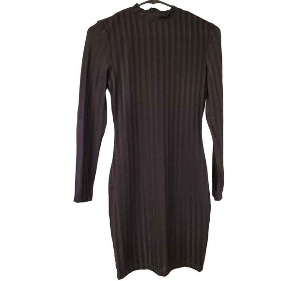 **BLACK** Kookai Marble Rib Knit Bodycon Mini Dress The Volte - Picture 4 of 7